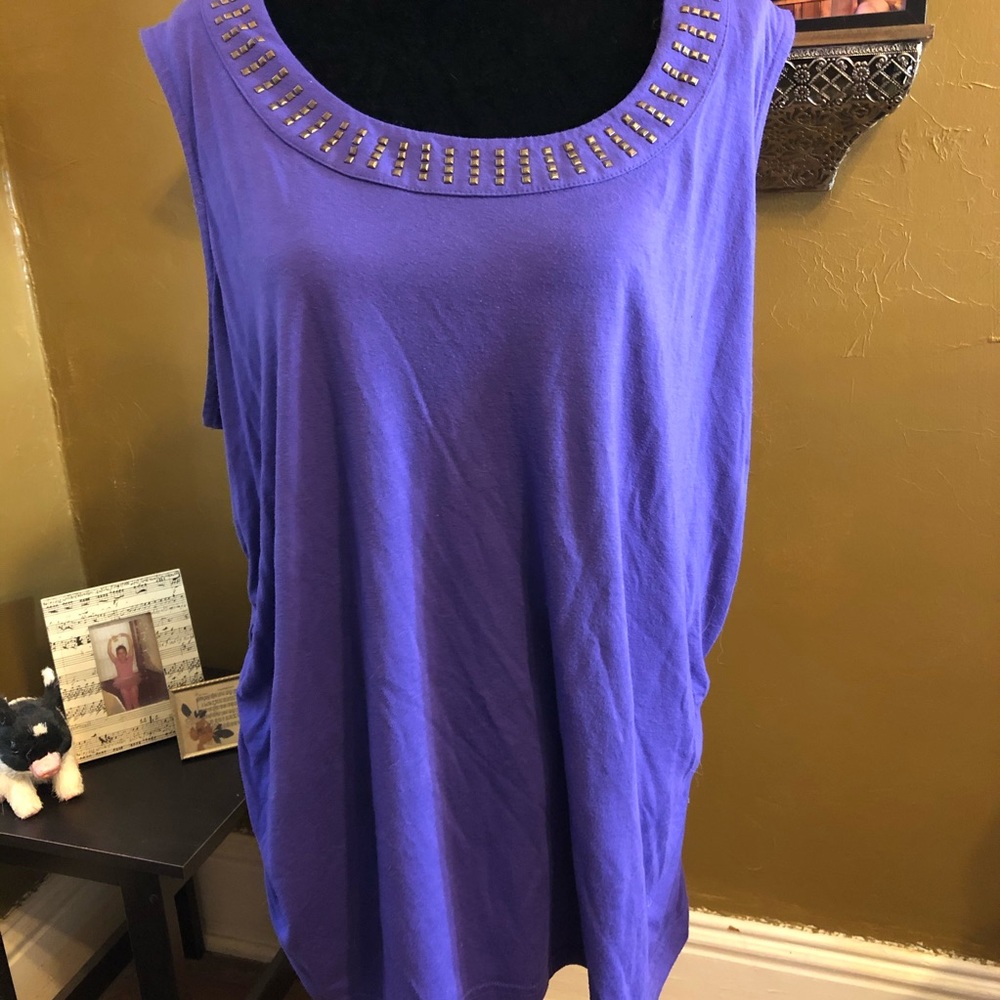 Studded purple sleeveless tank
